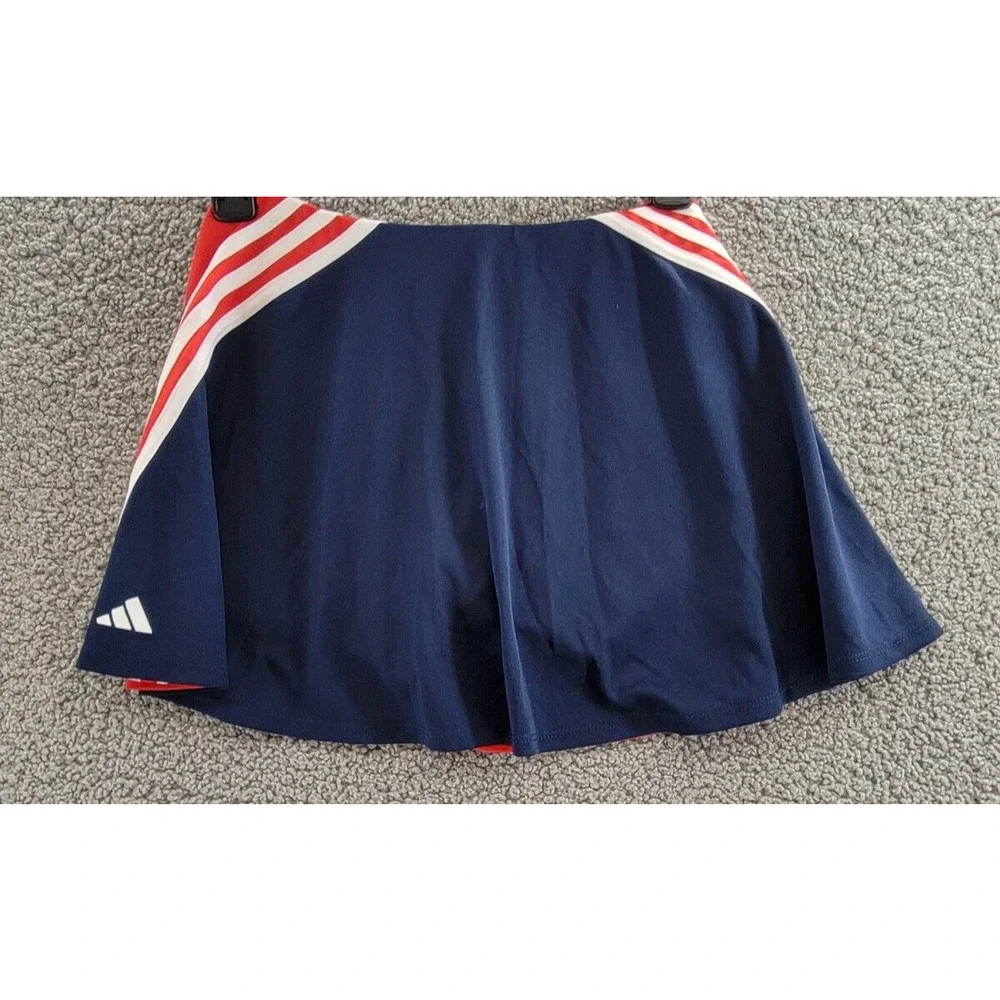 adidas Elastic Waistband 3-Stripes Activewear Skort Big Girls L 14 Navy/Red - Picture 9 of 14